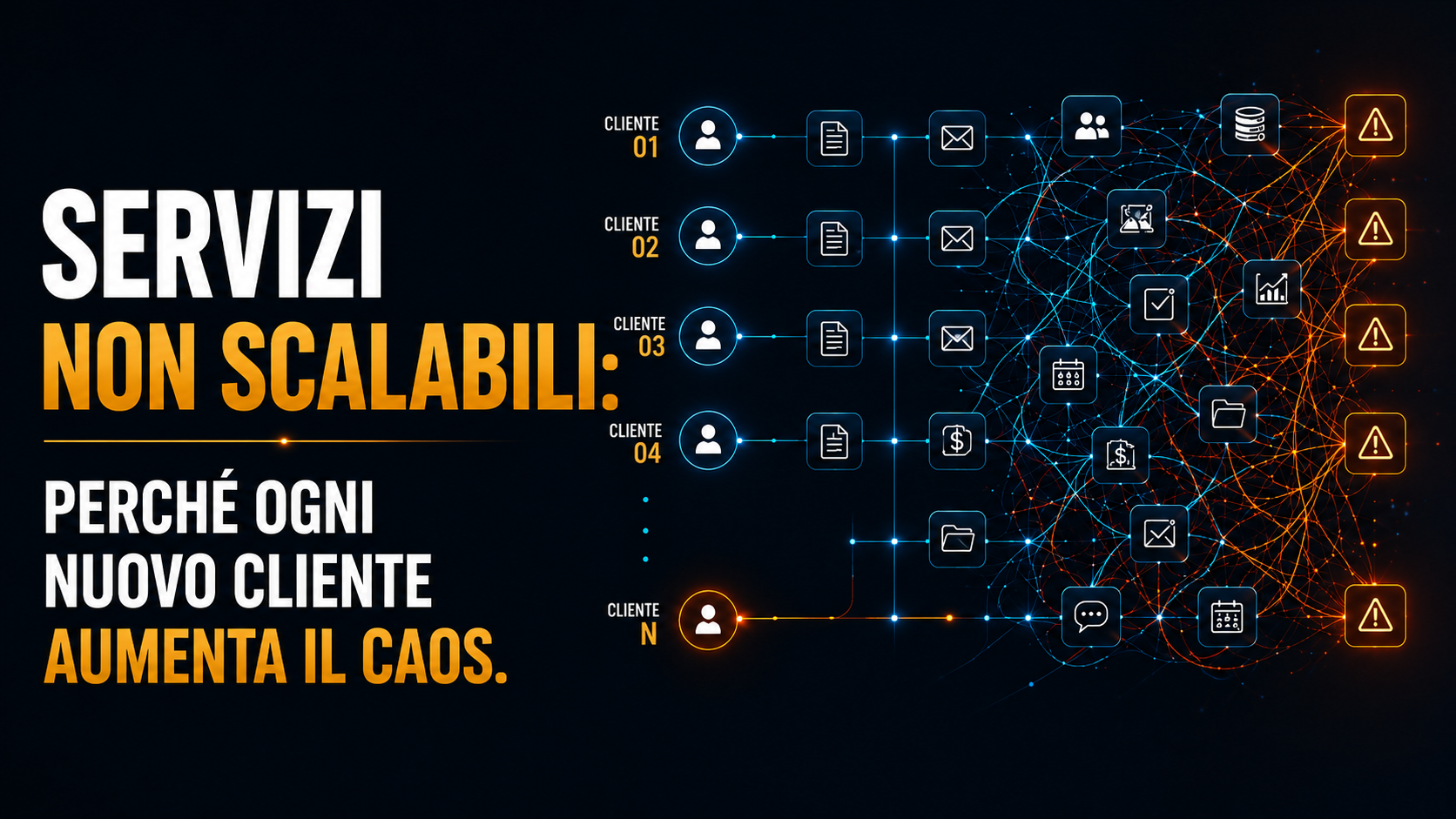 Servizi non scalabili: perché ogni nuovo cliente aumenta il caos